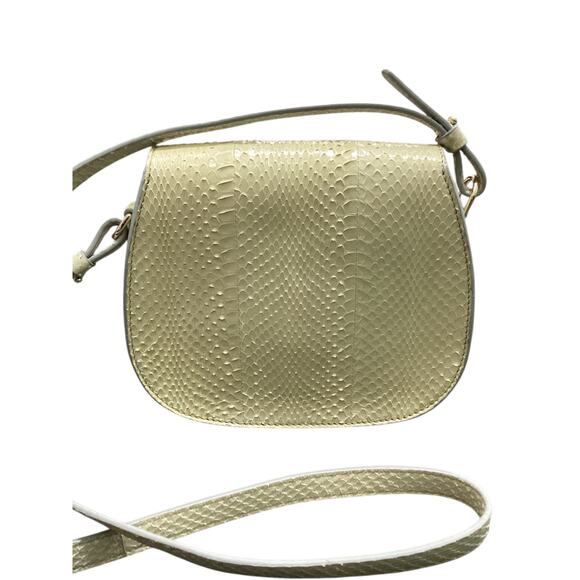 Giorgio Armani Purse Womens Crossbody Snakeskin Gold Hardware Inside PocketCream - Picture 4 of 8